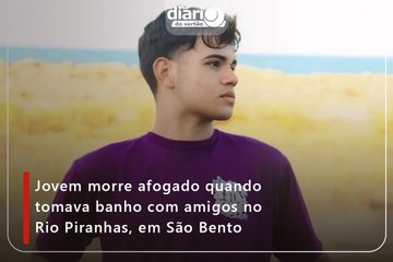 Jovem morre afogado quando tomava banho com amigos no Rio Piranhas, em São Bento