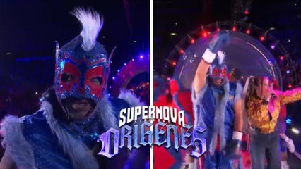 Escorpión Dorado hace su entrada triunfal al Supernova Orígenes para pelear contra Franco Escamilla