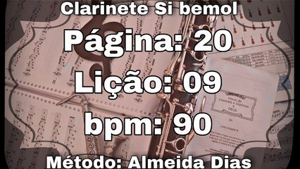 Página: 20 Lição: 09 Ré Maior - Clarinete Si bemol [90 bpm]
