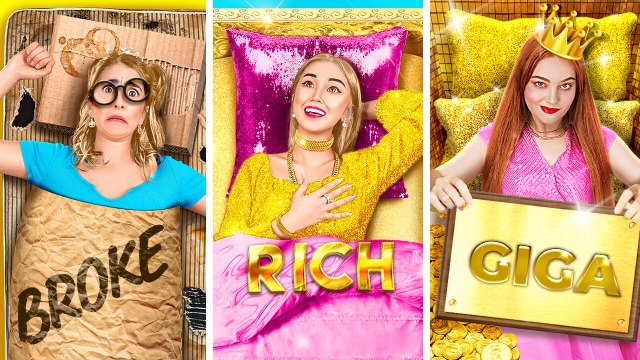 💵 DÉFI PAUVRE VS RICHE VS GIGA RICHE ! Bricolages Avec du Papier Pour l'École📦Astuces d'Art