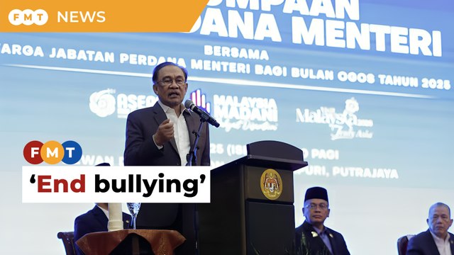 End bullying in schools and workplace now, Anwar says