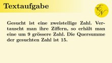 Gleichungssystem Textaufgabe 2-stellige Zahl