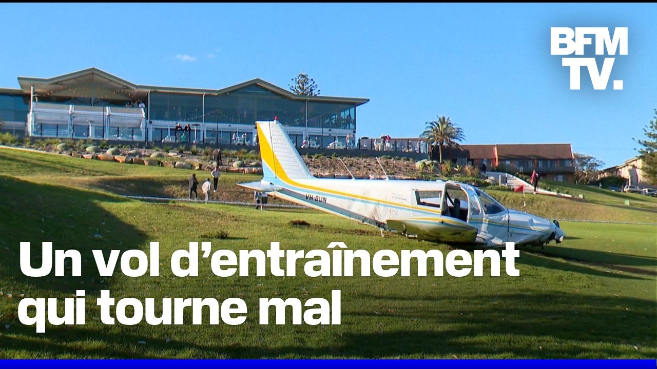 Un petit avion effectue un atterrissage d'urgence sur un terrain de golf à Sydney