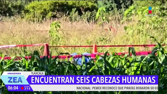 Encuentran seis cabezas humanas con mensajes amenazantes en Tlaxcala