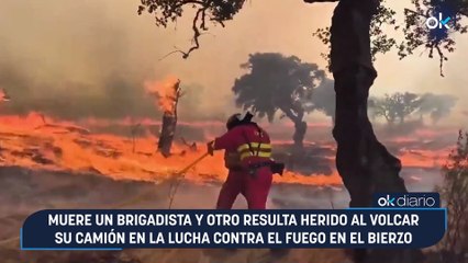 Muere un brigadista y otro resulta herido al volcar su camión en la lucha contra el fuego en El Bierzo