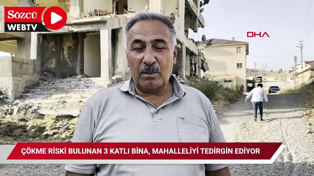 Çökme riski bulunan 3 katlı bina, mahalleliyi tedirgin ediyor