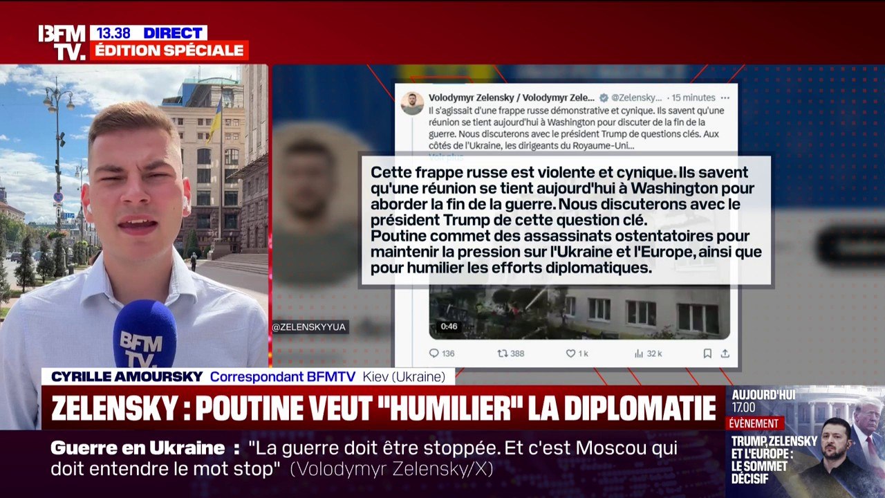 Ukraine: Volodymyr Zelensky juge que les frappes russes visent à "humilier les efforts diplomatiques"