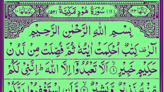 Surah Hud Full Recitation |Quran Tafsir, Stories of Prophets |Chapter 11 Quran|سورۃ ھود|Surah Hud_By_Religion Of Islam Channel Official HD Video