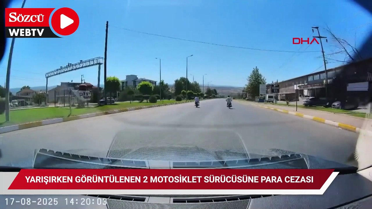 Yarışırken görüntülenen 2 motosiklet sürücüsüne para cezası