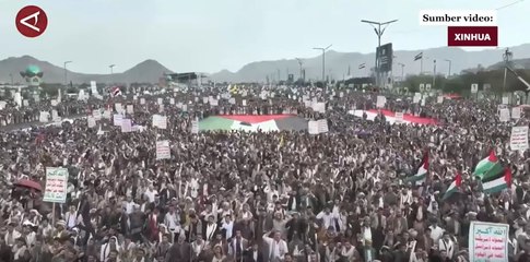 Warga Yaman gelar aksi tolak deklarasi "Greater Israel" oleh Netanyahu