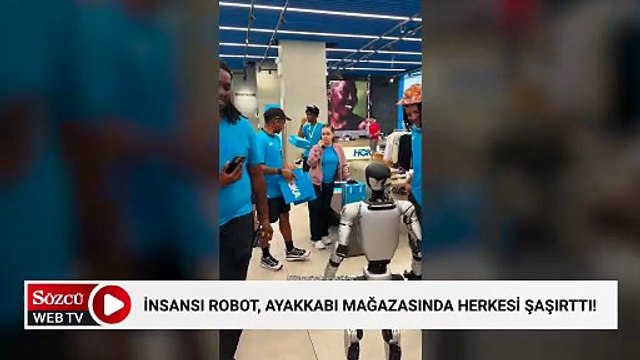 İnsanoid robot, ayakkabı mağazasında herkesi şaşırttı!