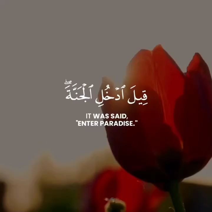 Surah Yaseen 26-27.