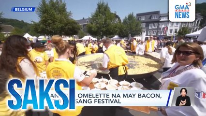 Higanteng omelette na may bacon, niluto sa isang festival | Saksi