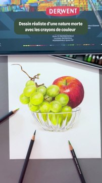 Dessin réaliste d'une nature morte avec les crayons de couleur #dessin #art #draw #drawing