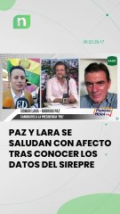 Rodrigo Paz y Edman Lara se saludan