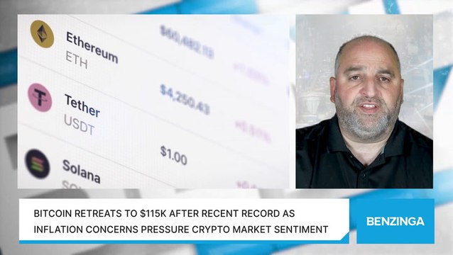 Bitcoin Retreats To $115K After Recent Record As Inflation Concerns Pressure Crypto Market Sentiment