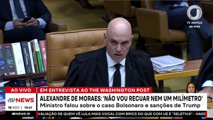 “Não vou recuar nem um milímetro”, diz Moraes sobre caso de Bolsonaro | TEMPO REAL