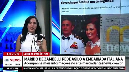 Marido de Zambelli pede asilo político à embaixada italiana | TEMPO REAL