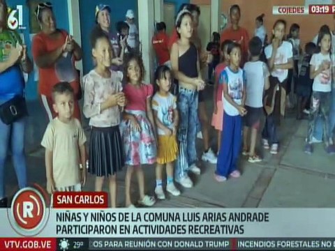Niños de Cojedes disfrutaron de actividades recreativas mediante el Plan Vacacional Venezuela Ríe