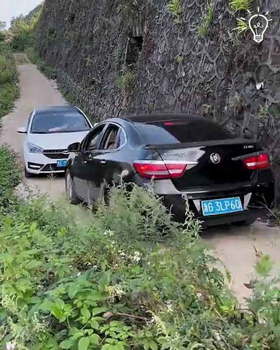 A pro driver in a narrow road!