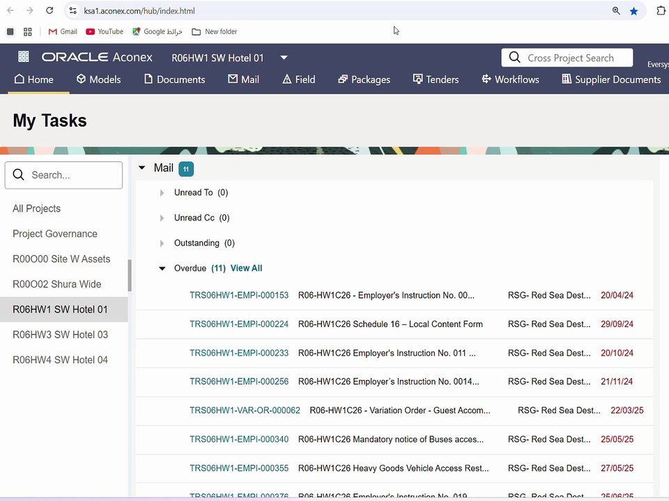 Document Register in Aconex, Add/Upload document in Aconex, Aconex Register Documents tutorials