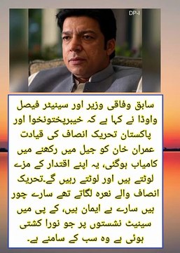 تحریک انصاف کی قیادت عمران خان کو جیل میں رکھنے اوراقتدار کے مزے لوٹنے میں کامیاب ہو گئی، فیصل واوڈا