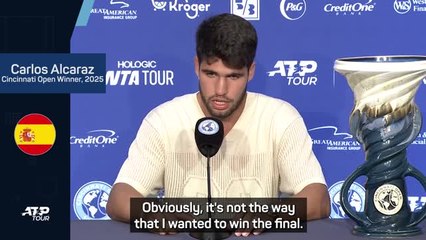 Alcaraz wishes Sinner 'a speedy recovery' after Cincinnati retirement