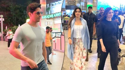Mumbai Airport: Param Sundari Sidharth Malhotra, Janhvi Kapoor & The Gorgeous Tamannaah Bhatia Snapped