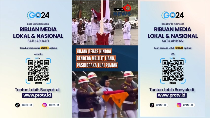 Hujan Deras hingga Bendera Melilit Tiang, Paskibraka Tuai Pujian