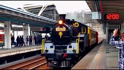 CK124  2020_08_17 8787次 蒸汽火車試運轉(8787 number CK124 steam train Station trial operation)精采回顧#grok ai