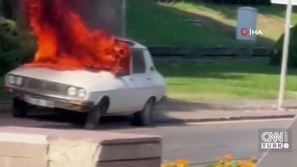 SON DAKİKA... TBMM önünde araç yangını: 1 kişi gözaltına alındı