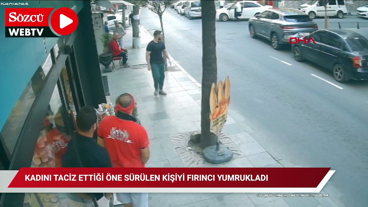 Silivri'de pastaneden çıkan kadını taciz ettiği öne sürülen kişiyi fırıncı yumrukladı