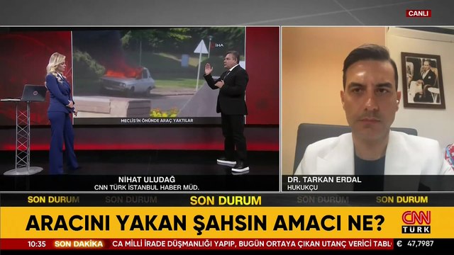 TBMM önünde aracını yakan kişi gözaltında! Nihat Uludağ detayları aktardı