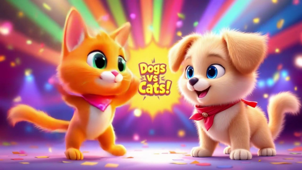 Dogs vs Cats 🐶🐱 | Funny 3D Animated Pet Song #DogsVsCats #KidsSongs #NurseryRhymes