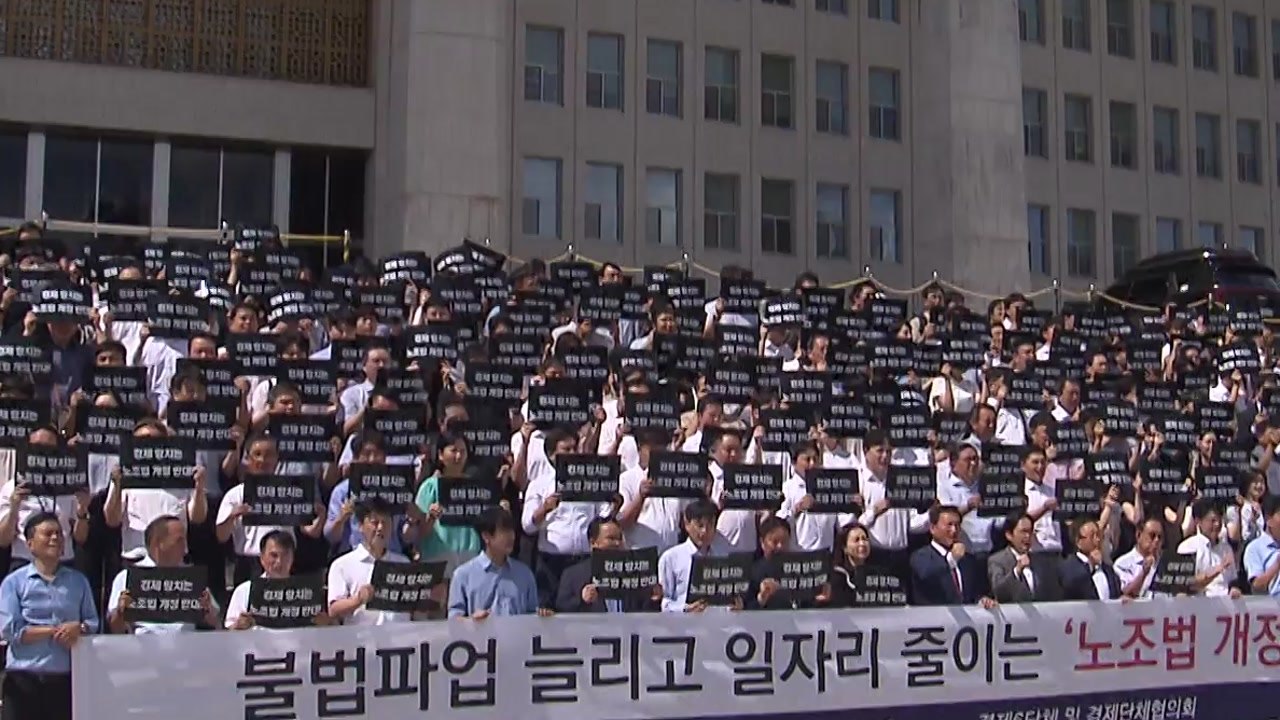 국회 앞 결의대회 연 경제계 "노란봉투법 강행 시 산업 생태계 붕괴" / YTN