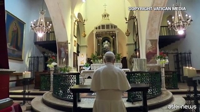 Il Papa visita il Santuario Madonna delle Grazie alla Mentorella