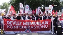 Memur ve memur emeklileri bakanlık önünde toplanıp taş kaynattı!