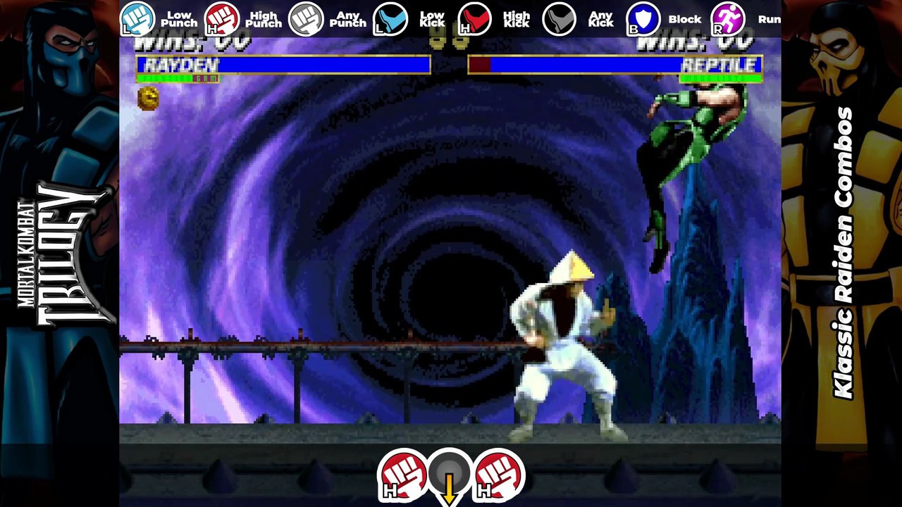 KLASSIC RAIDEN'S COMBOS (MK1 RAIDEN) - Mortal Kombat Trilogy (MKT)