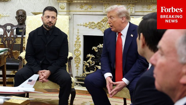 Trump Asked If He'll Send U.S. Troops To Ukraine During Oval Office Meeting With Zelensky