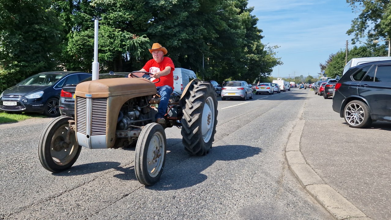 More of the tractors heading out on the annual Bradley's Corner tractor run