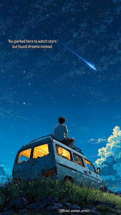 Lonely Boy Under the Stars 🌌 | Sad Night Aesthetic on Van Roof | Deep Thoughts & Cinematic Vibes