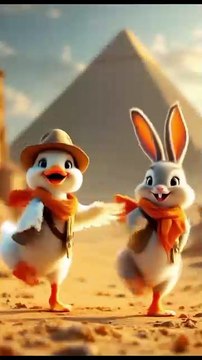 Cute Rabbit 🐇 & Duck 🦆 Dancing on Rum Sum Sum 🎶 | Funny Kids Dance Cartoon #shortsreel