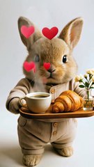 Cute Bunny 🐰 Serving Morning Breakfast 🍳🥞 | Funny Kids Cartoon & Aesthetic Vibes #shortsviral