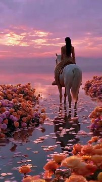 Mesmerizing Sunset 🌅 | Beautiful Girl Riding Horse 🐎 | Cinematic Aesthetic & Peaceful Vibes #fyp