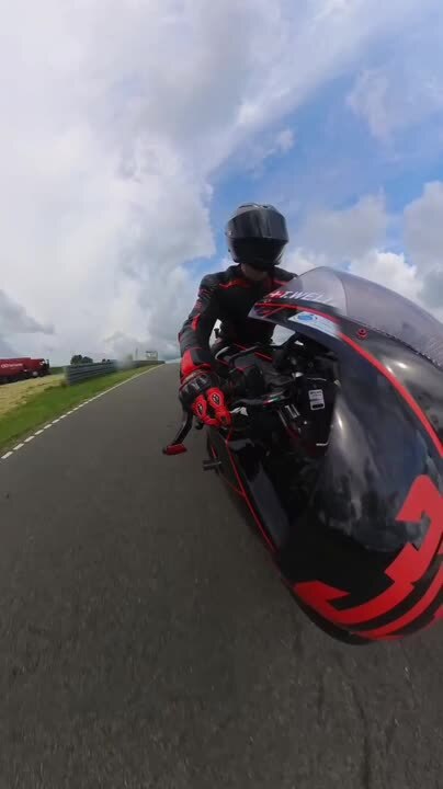 Crashed Bike Nearly Collides with Rider