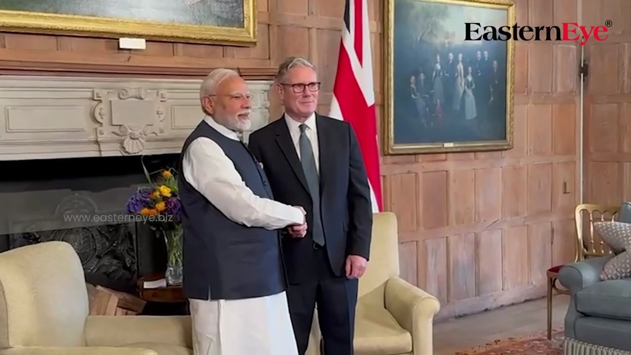 Keir Starmer meets his Indian counterpart Narendra Modi
