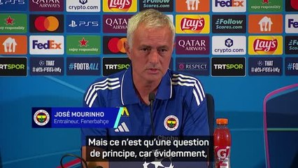 Fenerbahçe - Mourinho : "Par principe, je refuse de dire que Benfica est favori"
