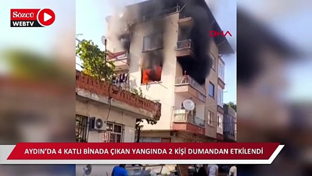 Aydın’da 4 katlı binada çıkan yangında 2 kişi dumandan etkilendi