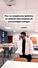 Remplir des bulletins avec des citations d'anime : une touche otaku pour les professeurs