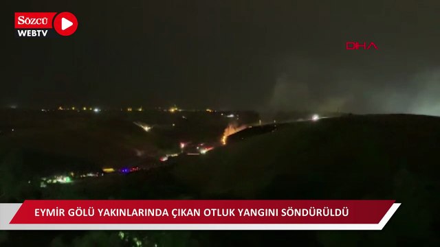 Eymir Gölü yakınlarında çıkan otluk yangını söndürüldü